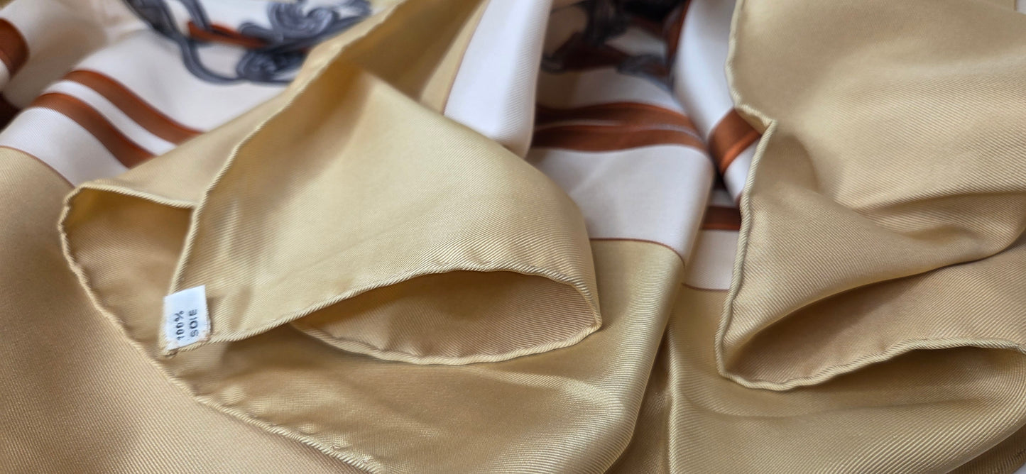 Carré Hermès en twill de soie "Brides de Gala "