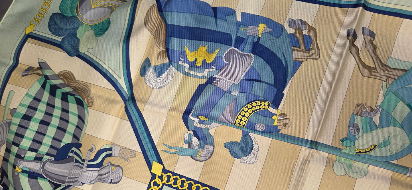 Carré Hermès intitulé Chocs en Plumes