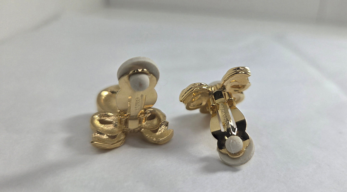 Nina Ricci Vintage Excellent Clips Earrings