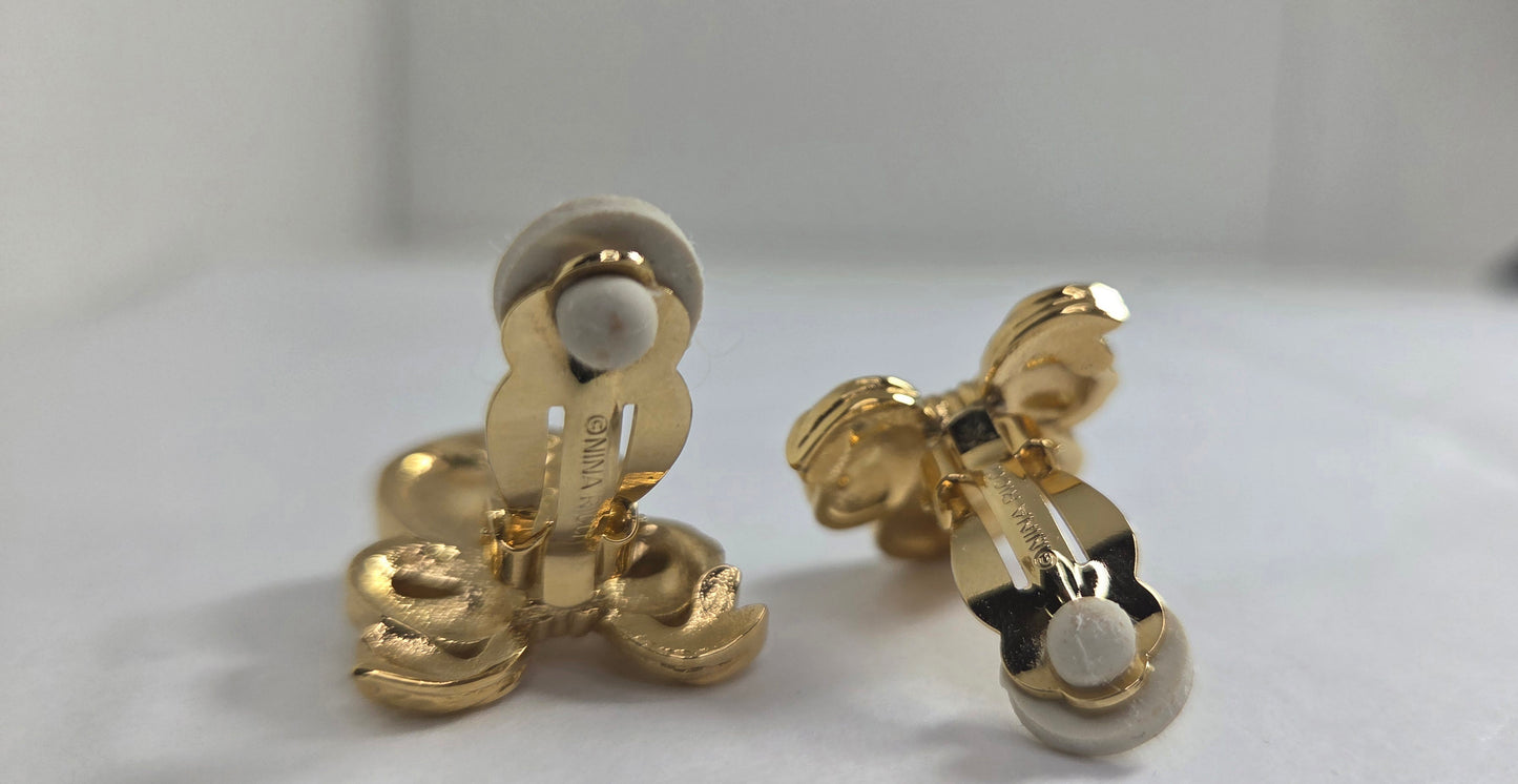 Nina Ricci Vintage Excellent Clips Earrings