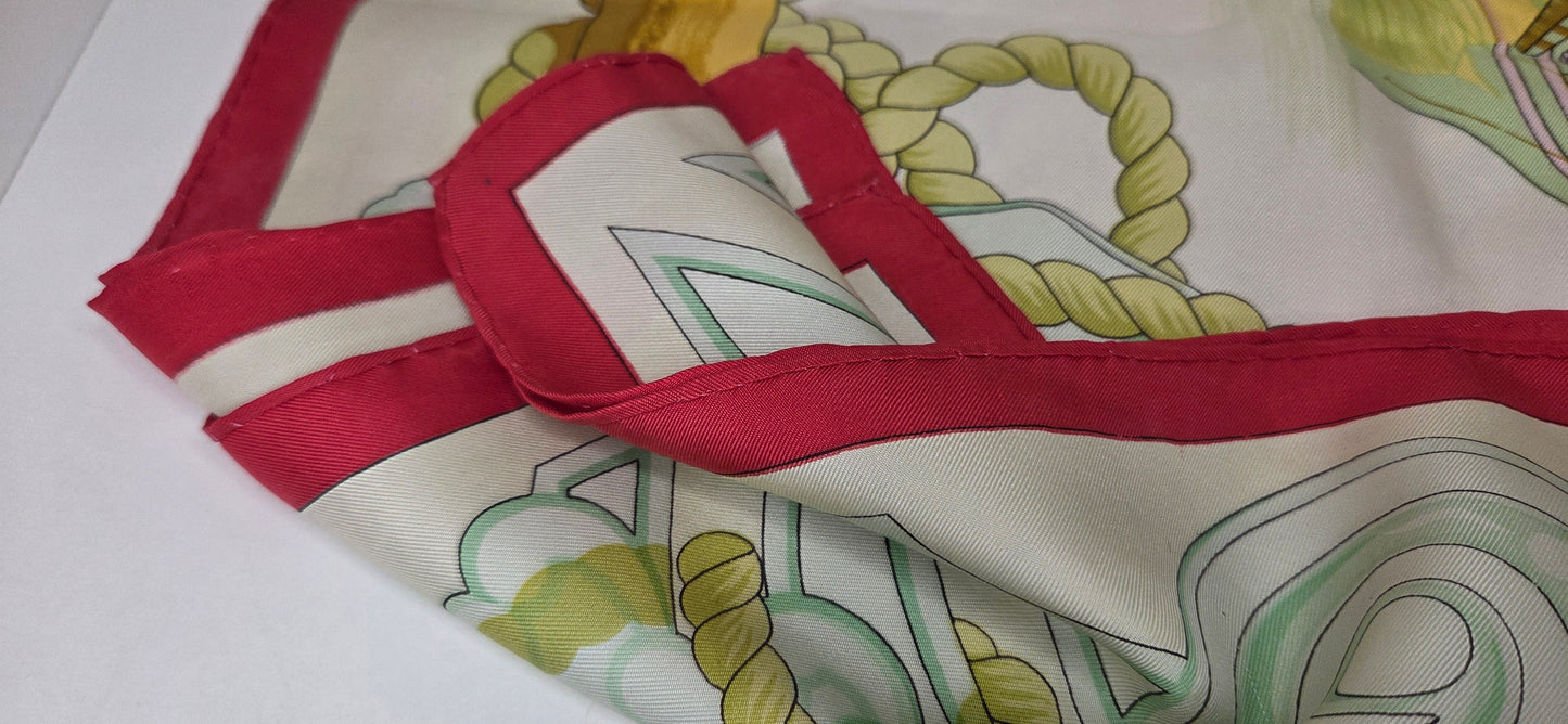 Carré Hermès en twill de soie intitulé "Tribord "