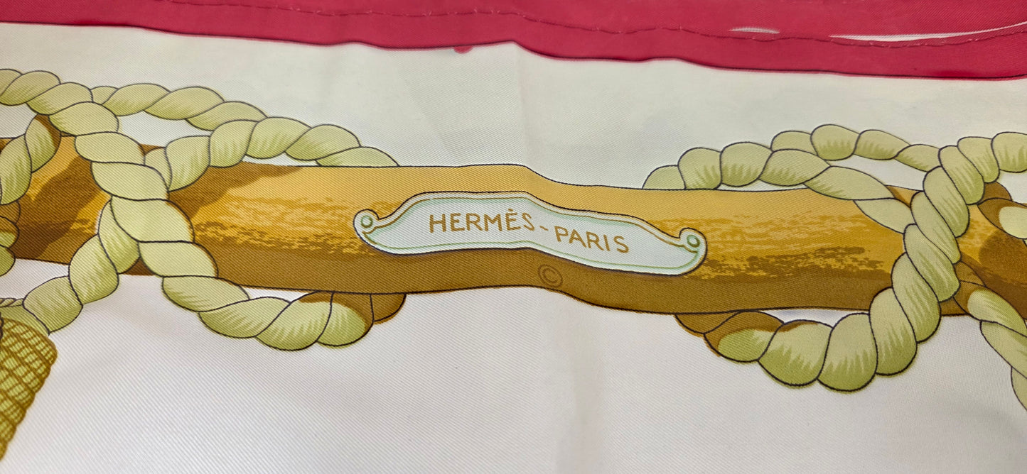 Carré Hermès en twill de soie intitulé "Tribord "