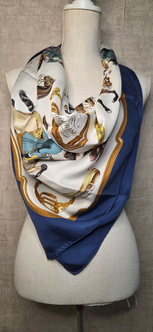 Carré Hermès en twill de soie intitulé "