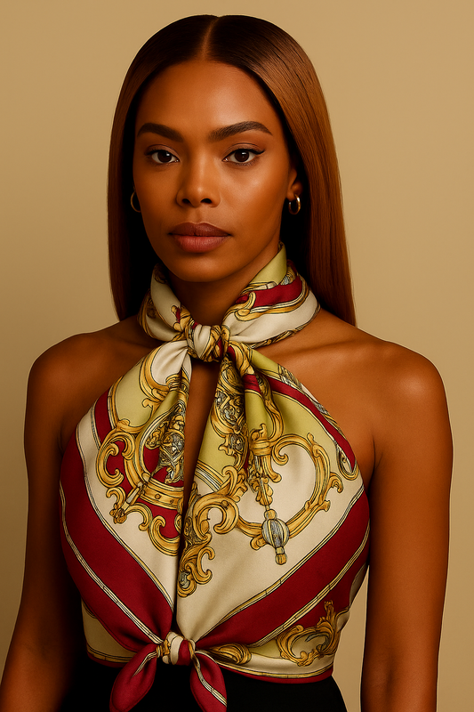 Carré Hermès en twill de soie intitulé "Grand Carrosse Pour Un Ambassadeur "